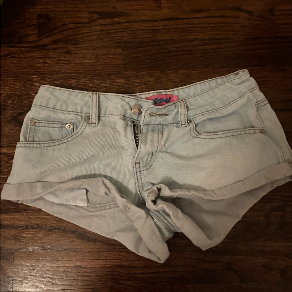 Edikted Light Blue Jean Shorts